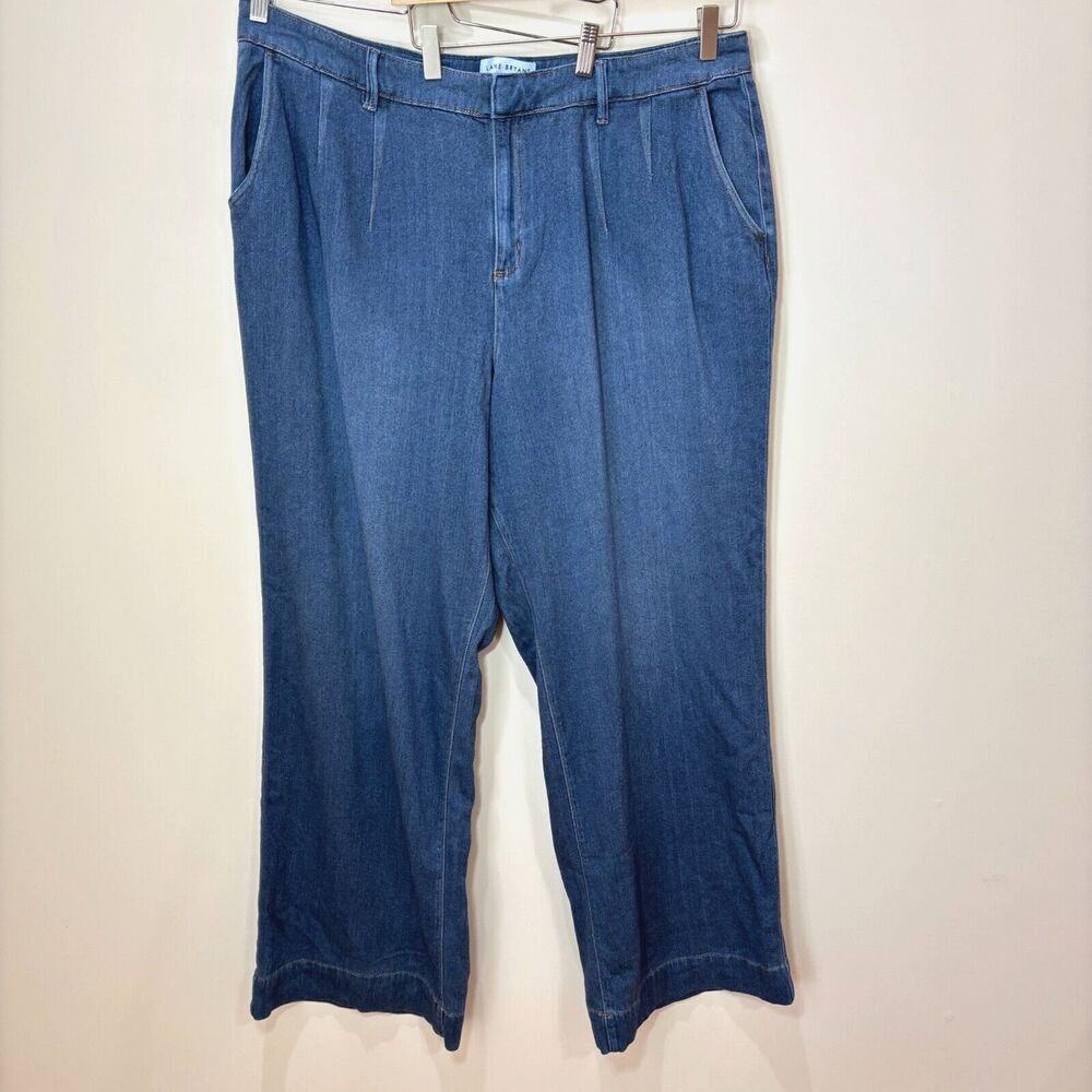 Lane Bryant Blue Wide Leg Flex Magic Waistband Mid-Rise Jeans Women 20 Stretchy